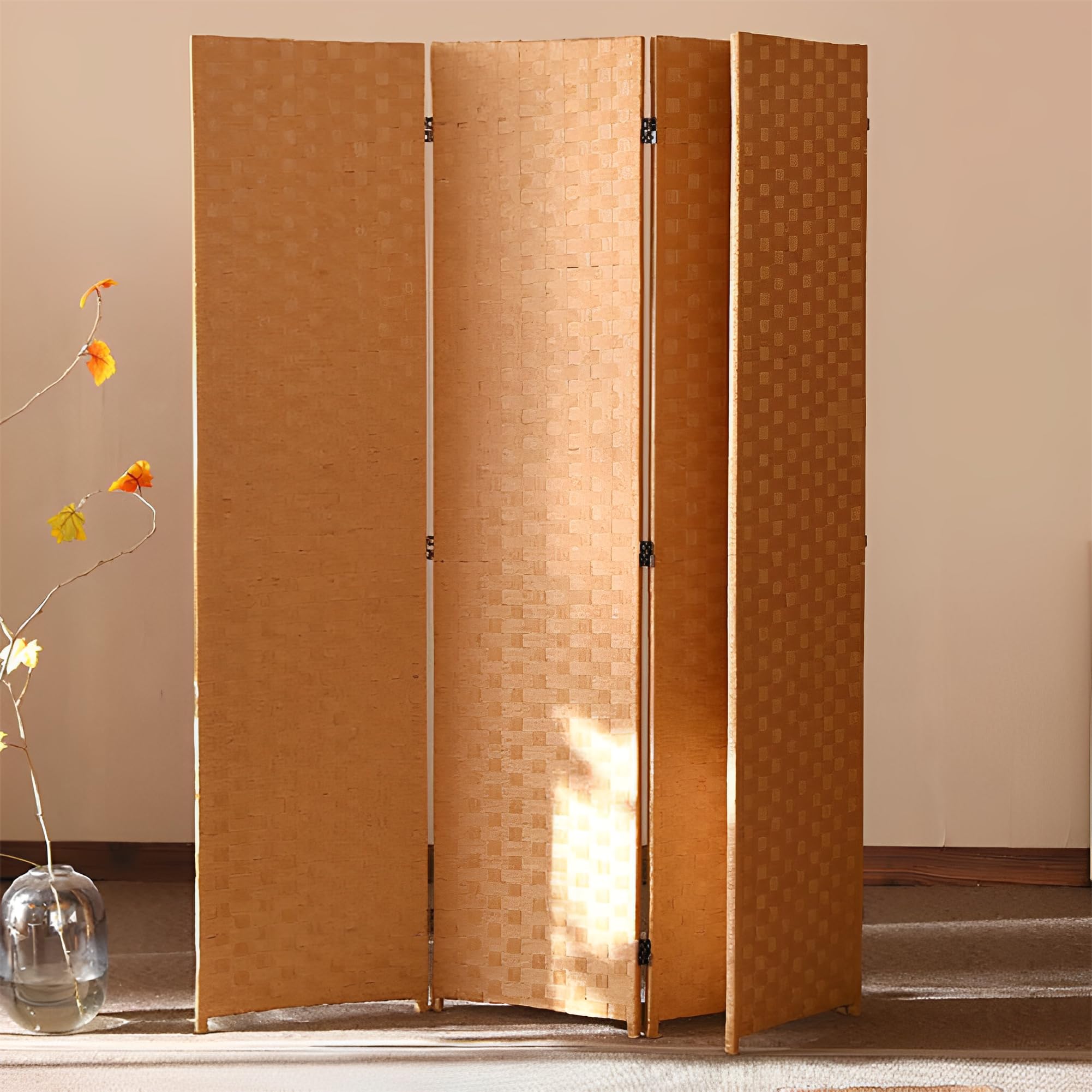 Amazon｜Cuwocnt パーテーション 和風 衝立て 高さ148cm 4連 ラタン